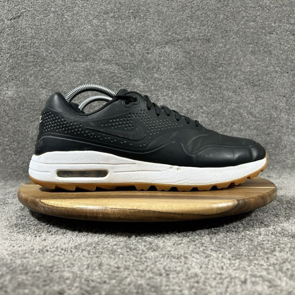 Nike Air Max 1 AQ0863-001 Men's Size 10 Black Leather Spikeless Golf Shoes Used